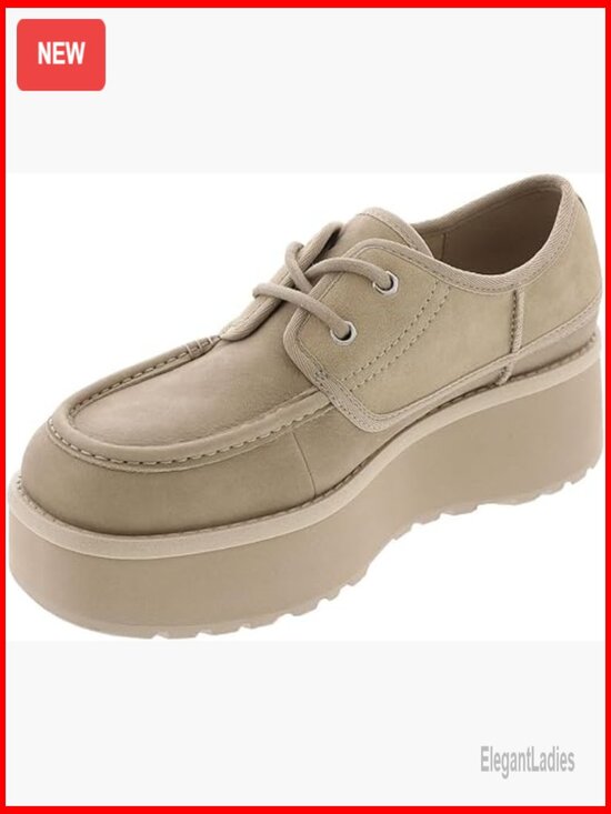 Shoes - Water-Resistant Platform Sneakers Size 9 Casual Lace-Up Oxfords